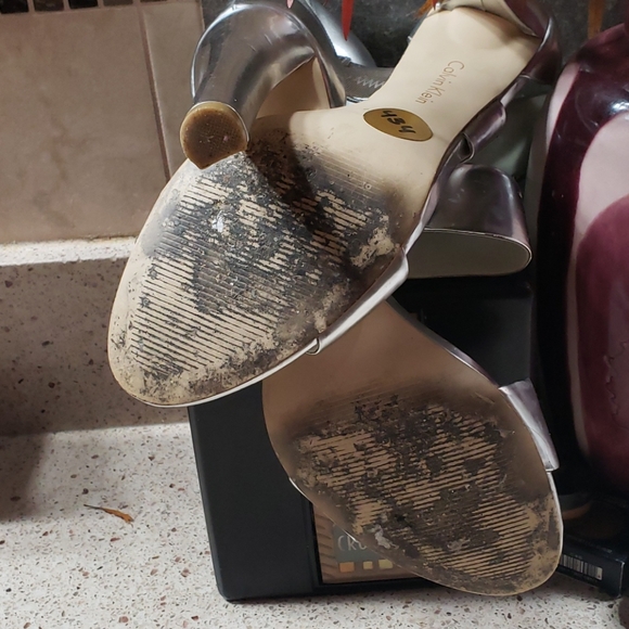 Calvin Klein SILVER SANDALS SZ 8.5 - Picture 9 of 11